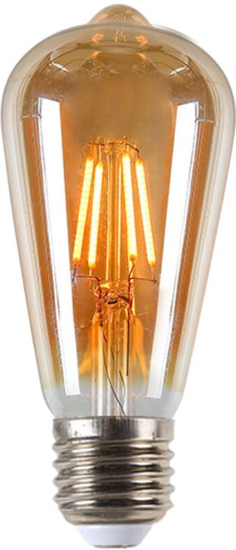 Warmes Licht, braune Glasfilament-LED-Retrolampe, ST64, braune Version, 6 Watt, warmes Gelb, 2200 K