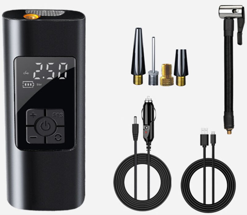 Mini-Akkukompressor, elektrische Luftpumpe mit 150 PSI und Ablassfunktion – tragbare Pumpe für Auto, Motorrad und Fahrra...