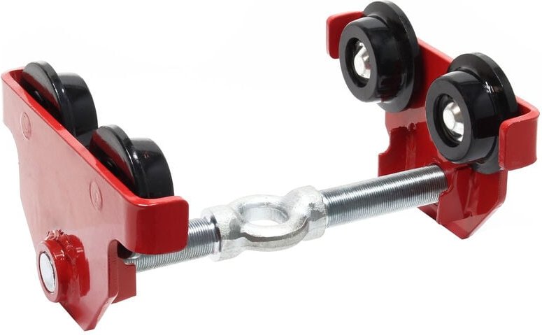 Wiltec Laufkatze bis 500 kg, 45-220 mm Flanschbreite, Handfahrwerk für Kran, Rollfahrwerk stufenlos justierbar