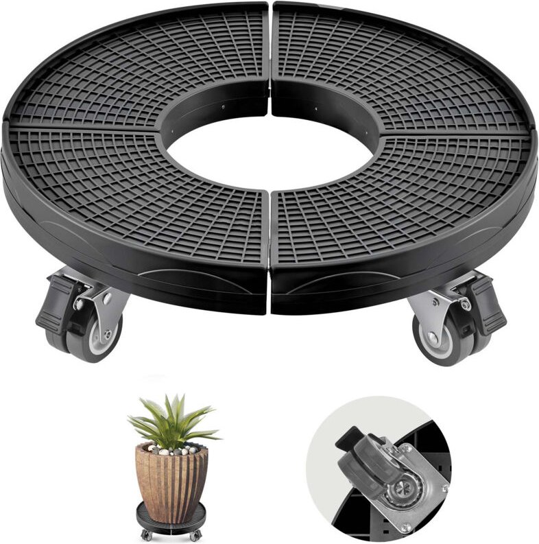 Mophorn - Mülltonnen-Rollwagen mit 4 feststellbaren Rädern, 200 kg Tragkraft, verstellbar von 38,1–57,1 cm, robuster Ton...