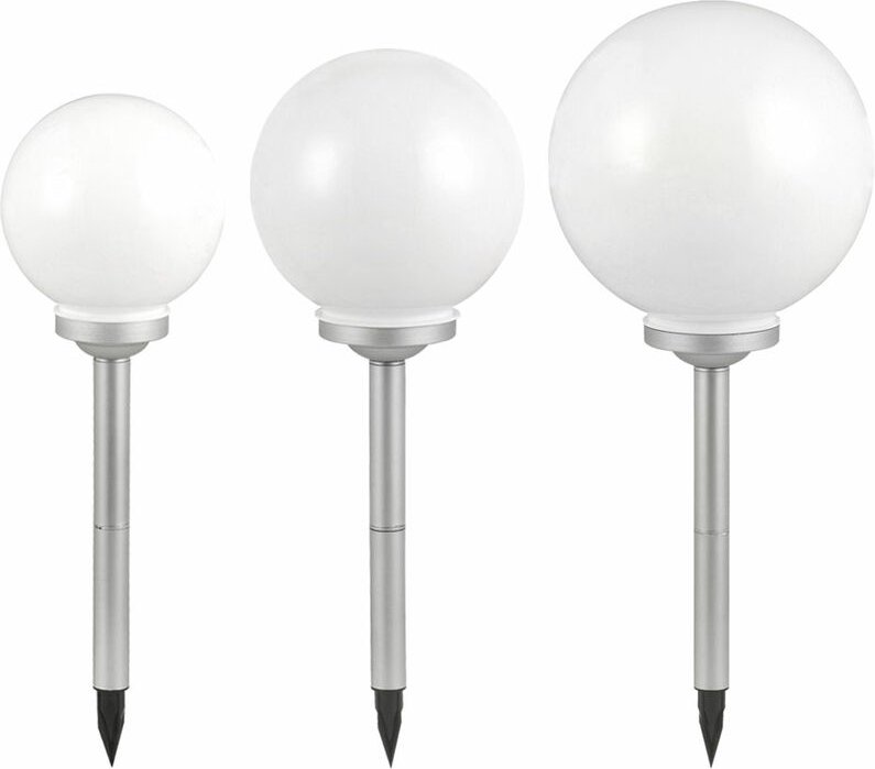 Led Gartendeko Solarleuchten Wegeleuchte Kugeldesign Außenleuchte, Erdspieß, IP44, 3 verschiedene Größen 20, 25, 30 cm, ...