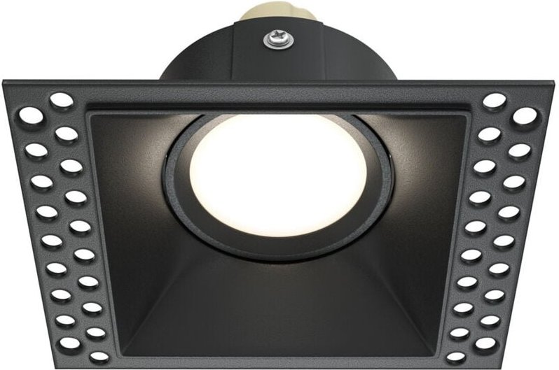 Maytoni Dot Quadratisches randloses Einbau-Downlight Schwarz 1xGU10