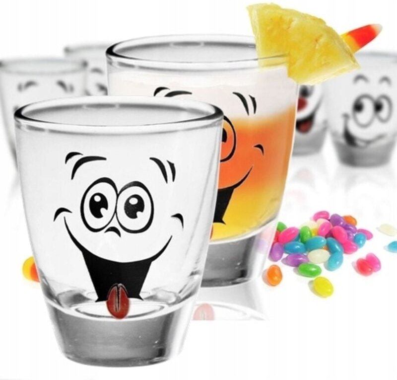 6 Stück 25ml Gläser für Wodka FASS HUMOR Shots TEQUILA LIKÖRE