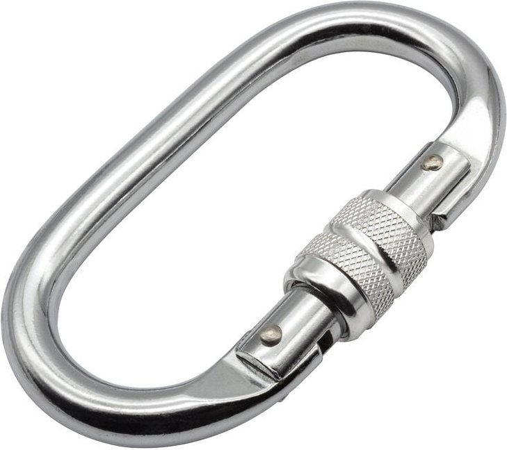 2 Stück 25kn Kletterkarabiner, Edelstahlkarabiner O-Lock-Karabiner mit Spannschlössern, geeignet zum Klettern, Abseilen,...
