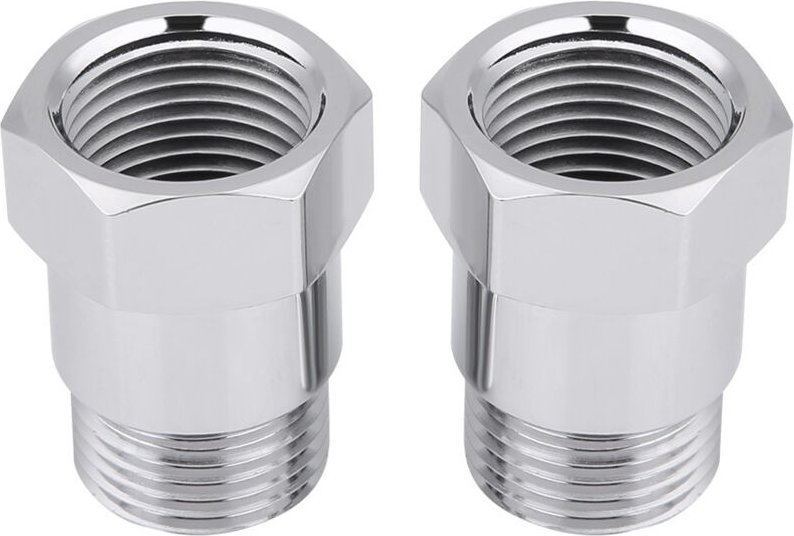 2 Stück 32 mm M18 x 1,5 O2 Sauerstoffsensor Extender Erweiterung Spacer Bungs Adapter Silber - Eosnow