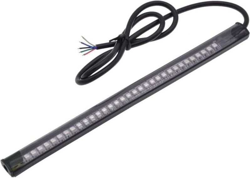 Motorrad-Rücklichtleiste, 8 Zoll, mit 32 LEDs (3528), Blinkern und Bremslichtern – Passend für das Kennzeichen