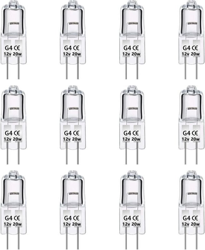 Lablanc - 12er-Pack G4-Halogenlampen 12 v 20 w, dimmbar, Warmweiß 2700 k, 280 lm, Niederspannungs-G4-Halogenlampe, klare...