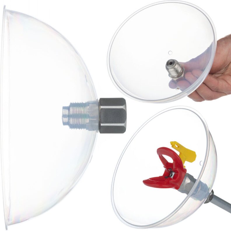 Rosfix Spritzschutz 7/8" – Für Farbspritzpistole & Lanze Transparentes Kunststoffgehäuse Chemikalienbeständig & Leicht Z...