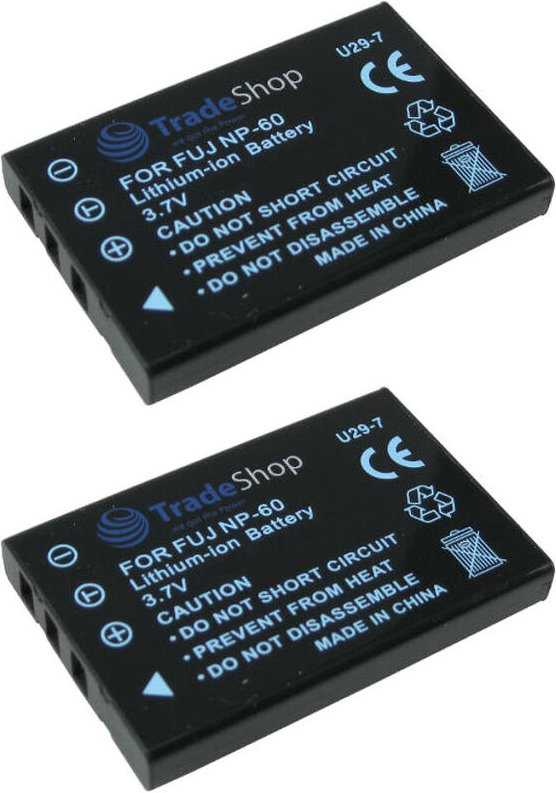 2x Trade-shop Kamera Li-Ion Akku 1400mAh für Videoshot DVH20 Videoshot HD5 Videoshot HD6 hd Fashion Cam Medion MD85961 M...