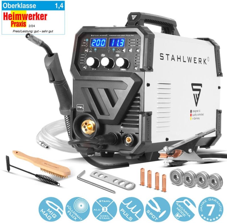 Schweißgerät mig mag 200 Spot Puls Pro Kombigerät mit Spotfunktion - Stahlwerk
