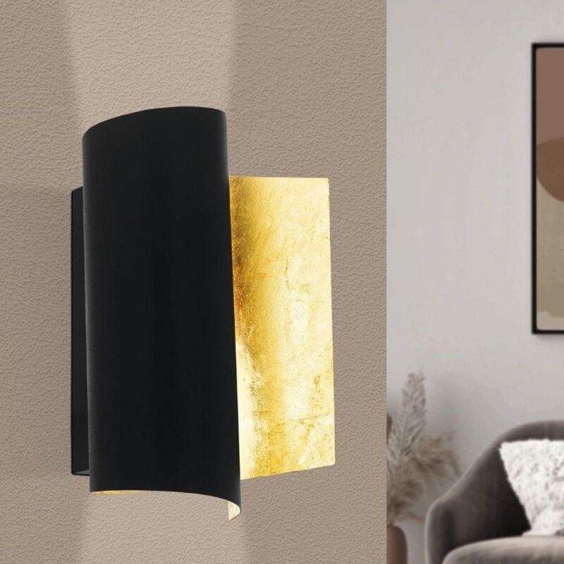 Eglo - Wandleuchte Falicetto E27 schwarz / gold Wandleuchten