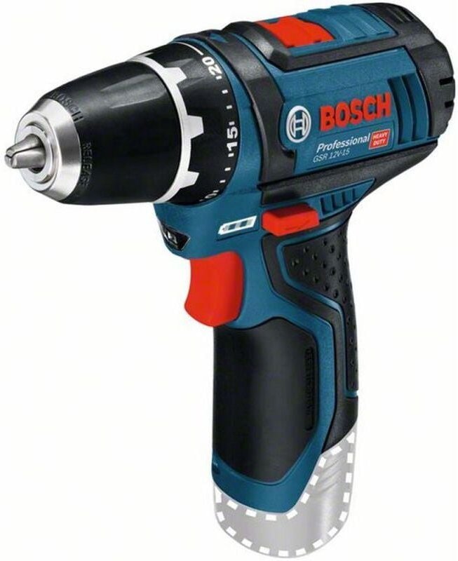 Bosch Akku-Bohrschrauber GSR 12V-15, Solo Version + Softbag 0601868101