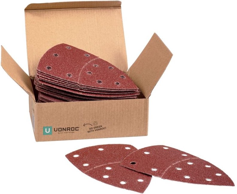 Schleifpapierset 50 Stück - Für Schleifmaschinen und Multischleifer - 100x150 mm - Vorderteil drehbar