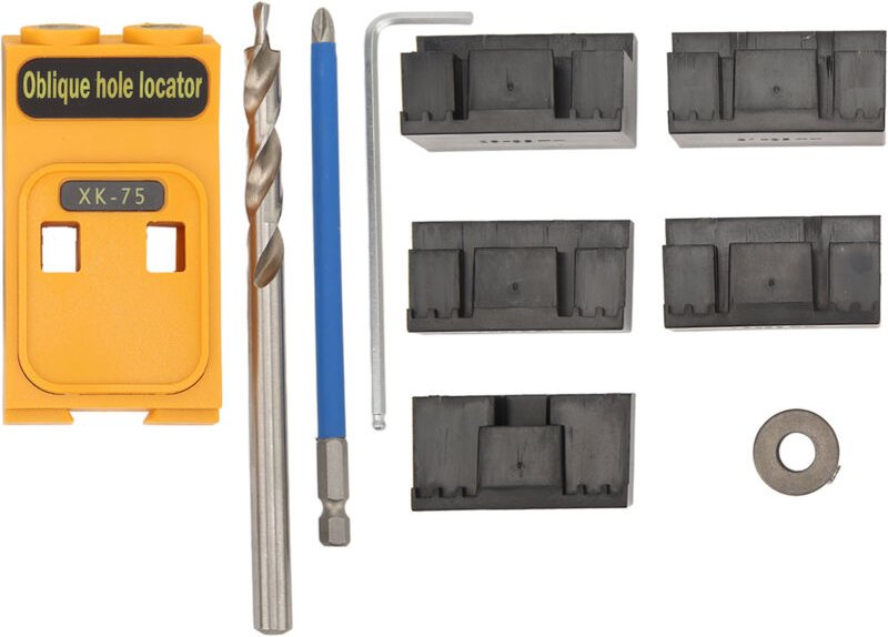 Taschenloch-Vorrichtungssatz, 2-Loch-Holz-Vorrichtungssystem-Satz, Mini-Holzbearbeitungswerkzeugsatz für Heimwerker-Zimm...