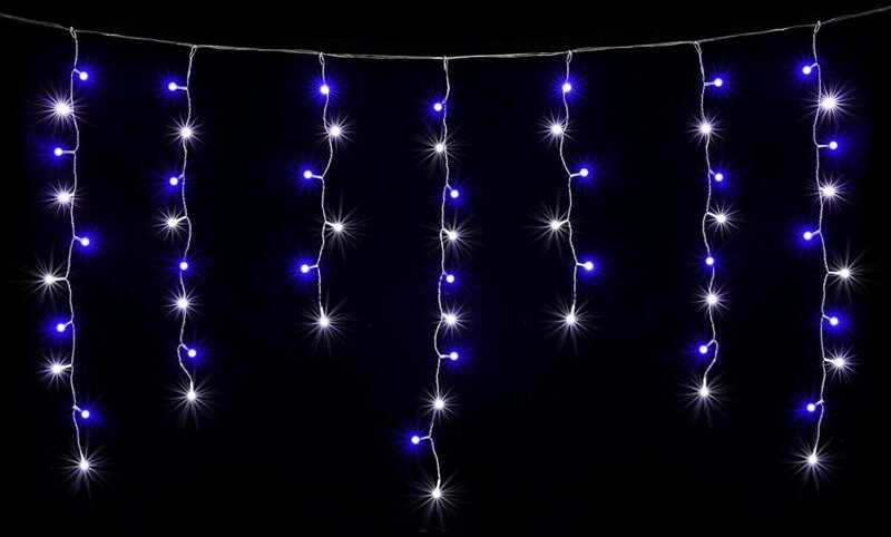 LED-Lichtervorhang LED Lichterkette Eisregen Lichtervorhang Weihnachtsdeko Aussen 8 Modi mit Fernbedienung und Timer, Me...