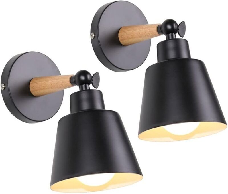 2 Packungen Vintage Industrielle Wandleuchten Deckenlampen E27 Verstellbare Metall Innenwandlampe Retro für Schlafzimmer...