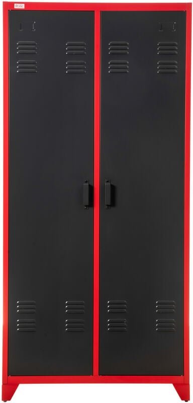 Aktenschrank Spind odessa rot-dunkelgrau 2-türig