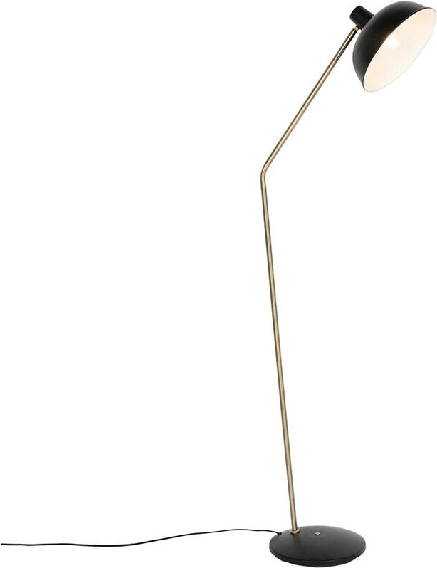 Retro-Stehlampe schwarz mit Bronze - Milou