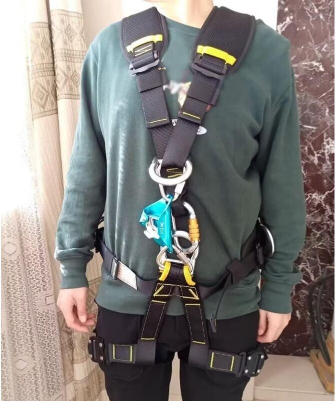 Auffanggurt mit Bruststeigklemme für Arbeiten in großer Höhe, Bergsteigen, Ganzkörper-Sicherheitsgurt, Klettergurt