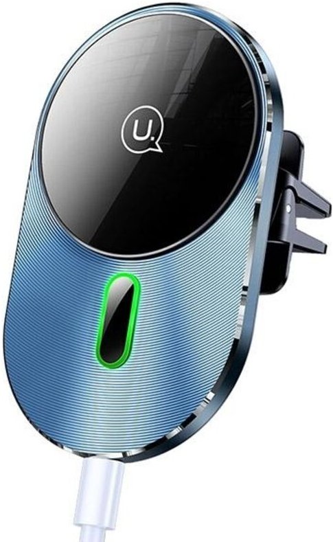 USAMS US-CD170 – Magnetische Autohalterung mit 15 W kabellosem Laden (schwarz)