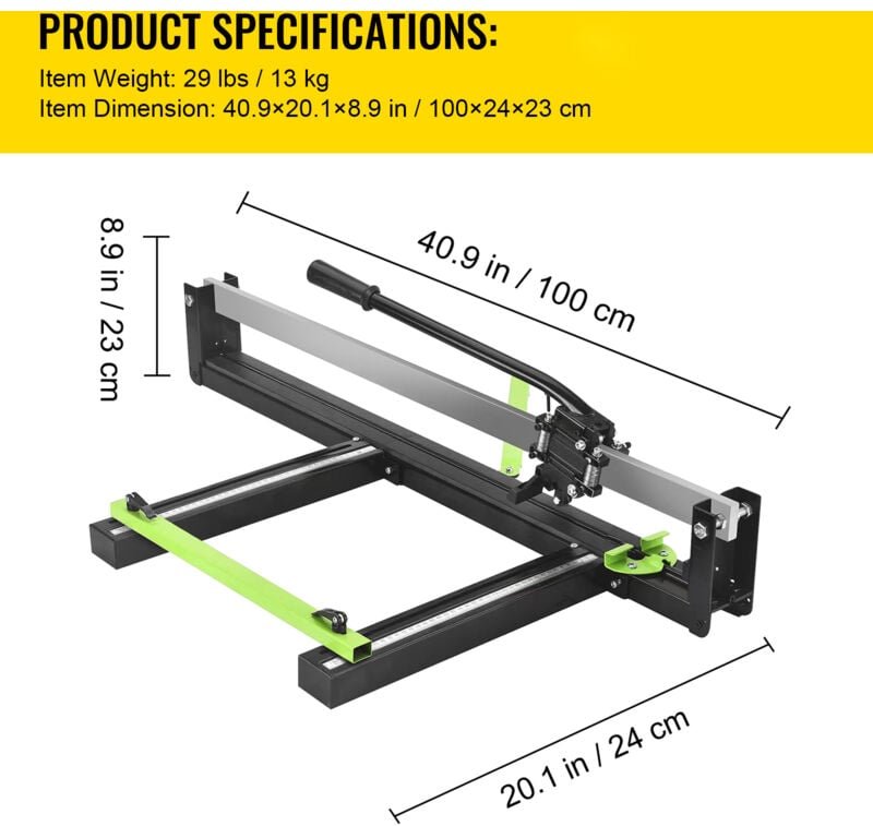 Mophorn - 31 Zoll blauer manueller Fliesenschneider mit präziser Laserpositionierung, rutschfester Gummioberfläche, Einz...