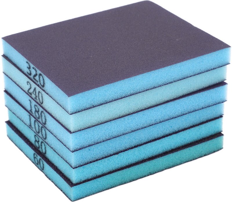 Hyuduo Wiederverwendbarer Schleifschwamm zur Rostentfernung und Möbelpolitur – 6-teiliges Set doppelseitiger Schleifschw...