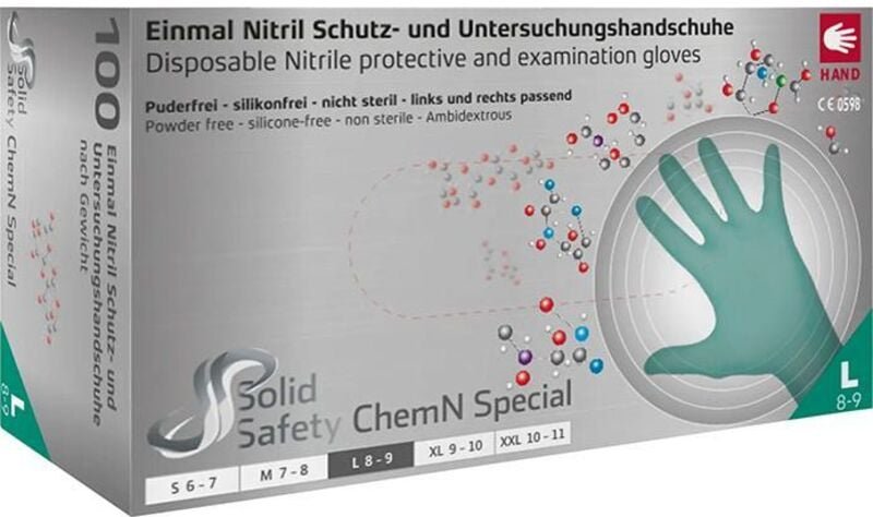 Thumbnail - Einweghandschuhe Nitril, ChemN Special, puderfrei, Gr.L