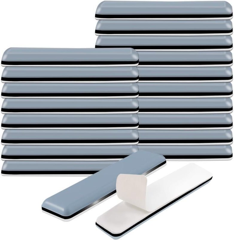 20 Stück selbstklebende PTFE-Gleitpads, Teflonpads zum Schutz von Möbelböden, Grau (70 x 19 mm)