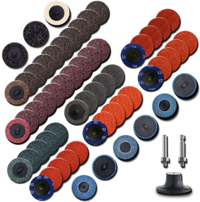 Packung mit 60 Schleifscheiben (5,1 cm Durchmesser), Schnellwechsel-Kombinationsscheiben (6,35 mm) für diverse Schleifma...