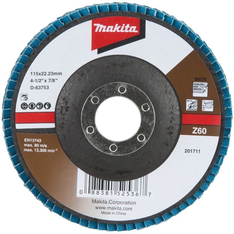 Fächerschleifscheibe 115 mm Z60 - D-63753 - Makita