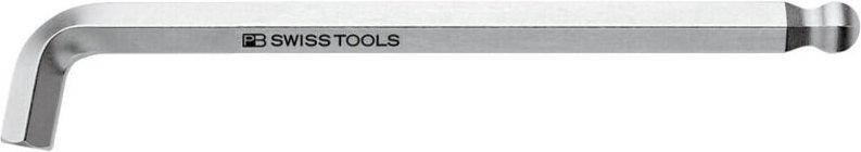 Pb Swiss Tools - Sechskant-Winkelschraubendreher, mit Kugelkopf und kurzem Schenkel, verchromt, 4 mm
