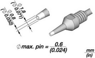 JBC - Entlötspitze Serie C560, C560002/Ø 0,8 mm, 1,8 mm, Pincleaning
