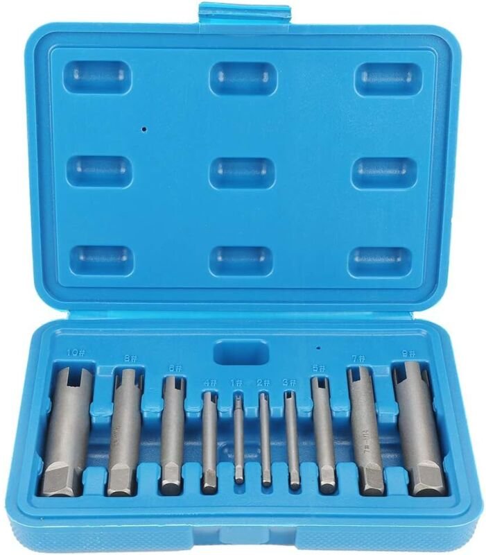 Tigrezy - 10-teiliges Gewindebohrer-Ausdreher-Set, Schraubenentferner mit abgebrochenem Kopf, Werkzeug zum Entfernen von...