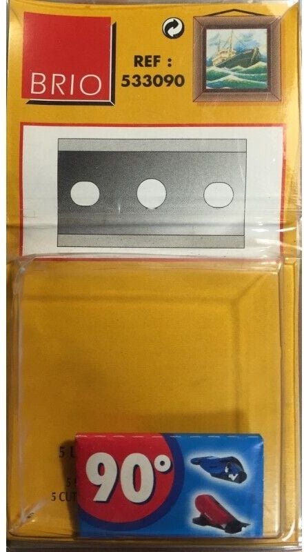 533090 - 5 x 90°-Schrägschnittmesser - grau - Brio