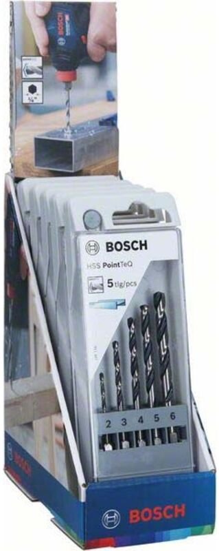 Bosch - hss PointTeQ Sechskantbohrer-Set 5tlg. 2/3/4/5/6 mm - 2607002825