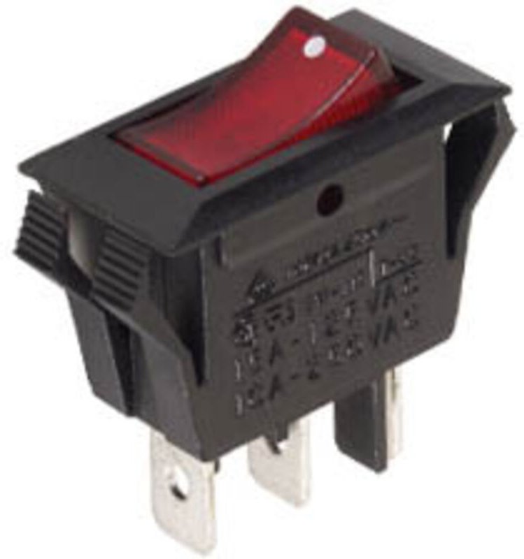 Leistungswippenschalter 10a-250v Spst Ein-Aus - Mit Roter Neonlampe