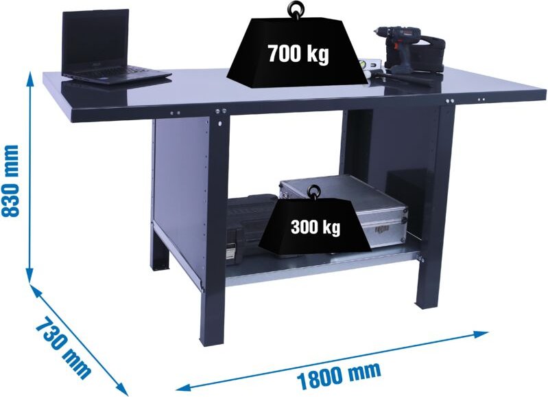 Simonrack Robustes Metallarbeitsbank Anthrazit 600 kg