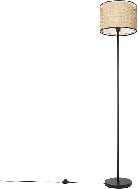 Thumbnail - Land Stehlampe schwarz mit Rattanschirm - Kata