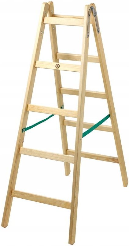 Kadax - Holzleiter, Bockleiter bis 150 kg, klappbare Malerleiter, 5 Stufen