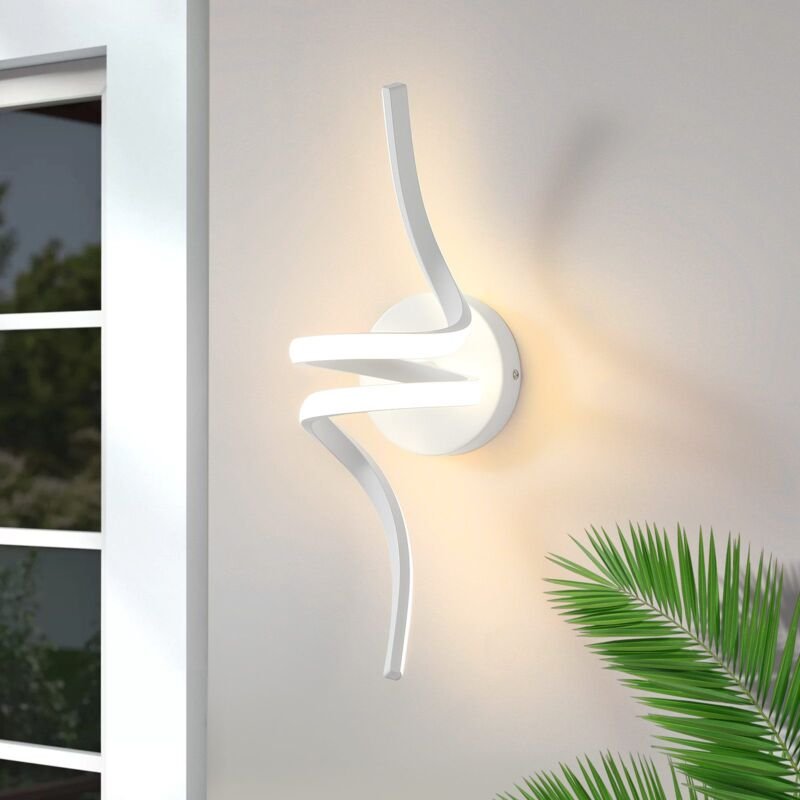Wandlampe Innen led Wandleuchte Modern: Wand Lampe für Treppenhaus Flur Wohnzimmer Schlafzimmer Balkon Weiß Design Alumi...