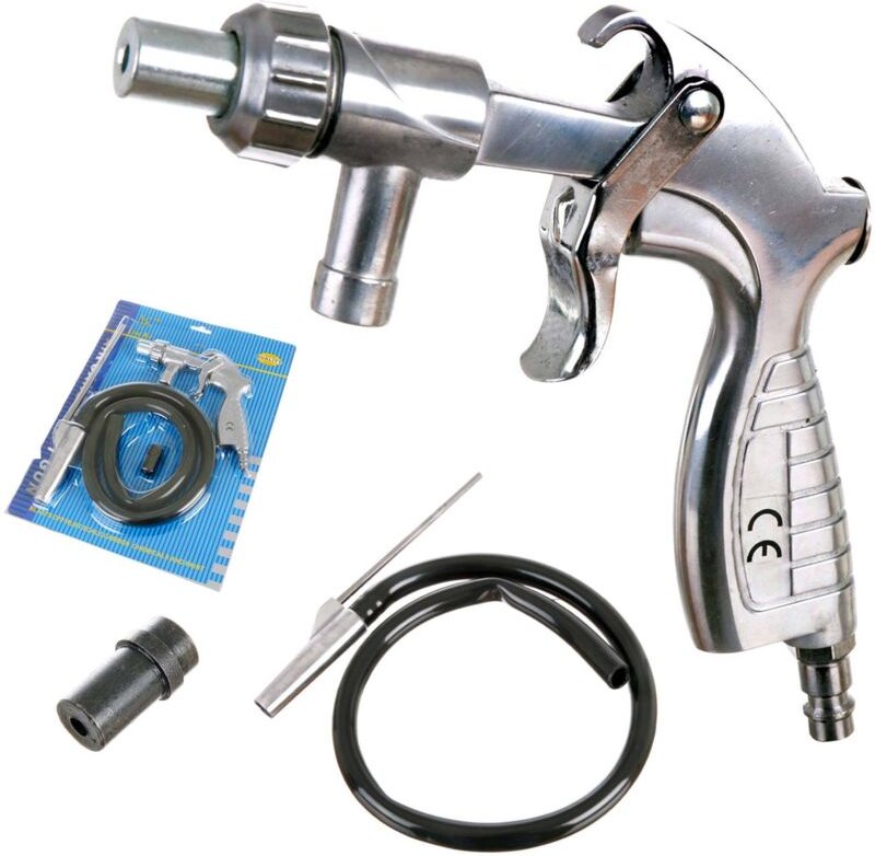 Sandstrahlpistole mit Schlauch, 2 Düsen, Rost-, Lack- und Korrosionsentfernung