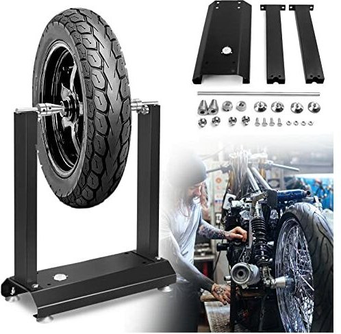 Auswuchtbock für Motorradräder, Auswuchtgerät Motorrad mit 4 Verstellbare Füße, Radauswuchtmaschine Schwarz Geeignet für...