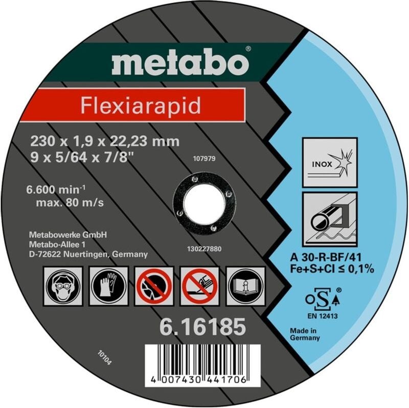 Flexiarapid Edelstahl TF 41 - 125 x 1,6 x 22,23 Metabo