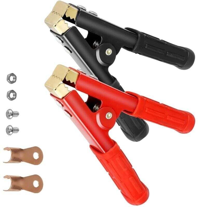 2 Stück Krokodilklemmen für Autobatterien, 1000A Hochleistungs-Autobatterieklemmen, reine Autobatterie für Starthilfekab...