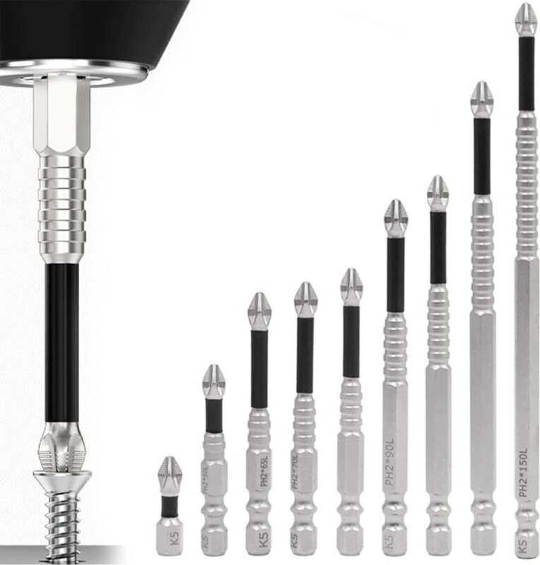 9-teiliges leistungsstarkes magnetisches Bohrerset, 25–150 mm universelle Anti-Rutsch-Bits für elektrische/manuelle Schr...