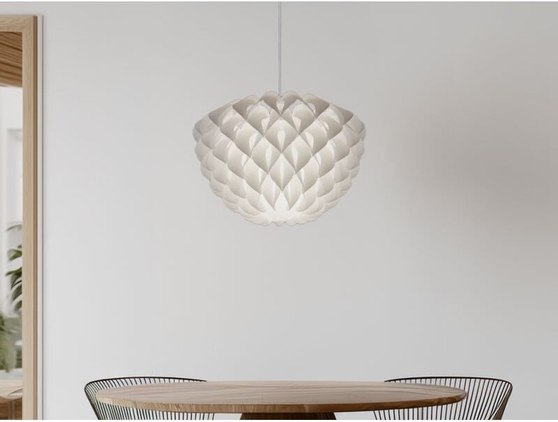 Skandinavische Pendelleuchte tilia 1-flammig, Lampenschirm Weiß, ø 40cm