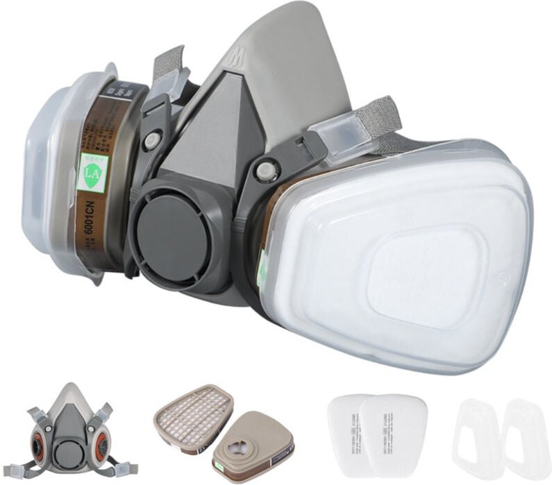 Housse de visage pour peinture, poussière, particules, produits chimiques, polissage machine vapeurs organiques, pollen ...