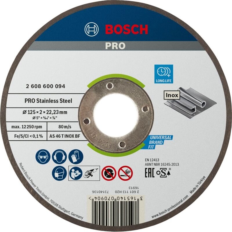 Bosch - pro Stainless Steel Trennscheibe 125 x 2 x 22,23 mm - 2608600094