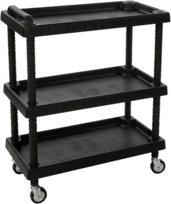 ArtPlast Werkstattwagen mit 3 Ablagen, Rädern mit Bremse, 40 kg pro Ablage, 75x37.5x92 cm, Polypropylen-Stahl-Konstrukti...