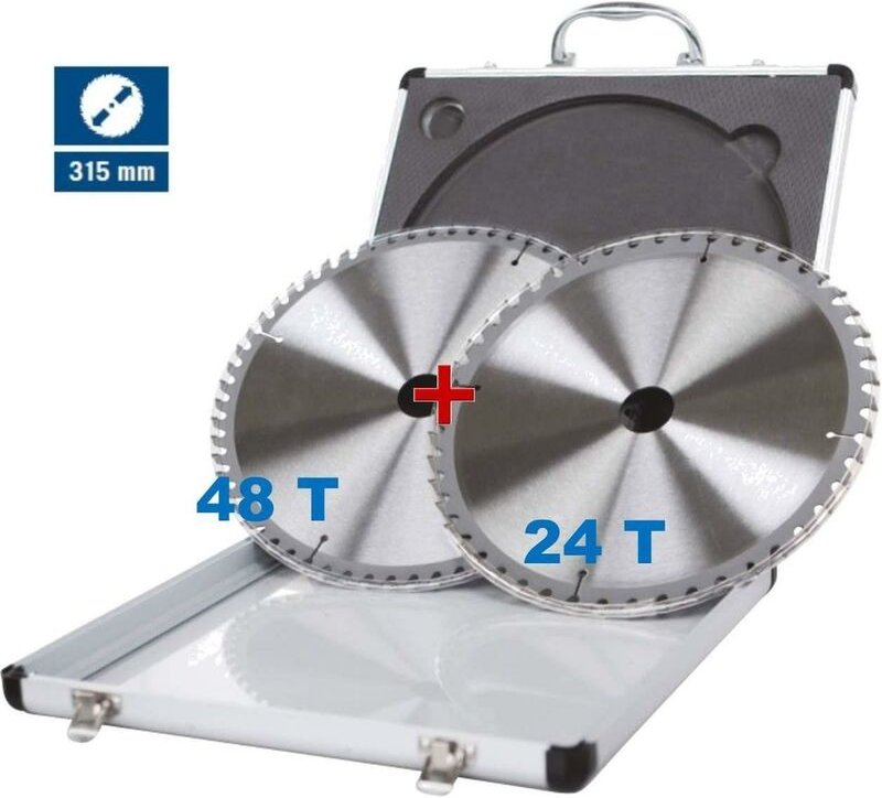 2-teiliges Sägeblatt Set 315mm 24Z + 48Z im Alukoffer - Scheppach